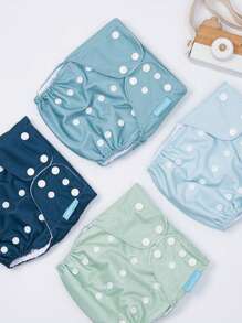 Happy Flute 4 chiếc Tã vải cho bé trai chấm bi - Nhiều màu - Xem 2