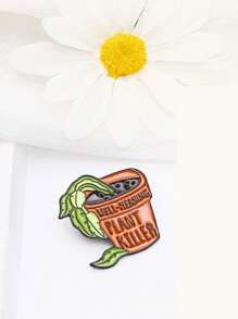 1 PC Thời Trang Hợp Kim Nhôm Chữ Chi Tiết Thực Vật Thiết Kế Trâm Cài Áo Cho Phụ Nữ Trang Trí Hàng Ngày - Màu nâu  Mocha - Xem 4