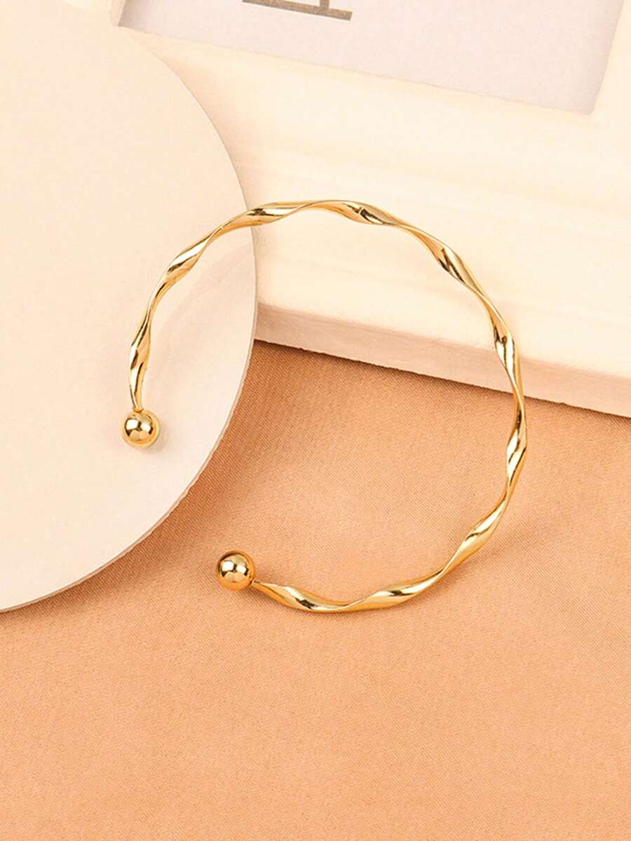 Twist thiết kế Cuff Bangle - Vàng - Xem 1