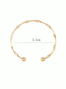 Twist thiết kế Cuff Bangle - Vàng - Xem 3