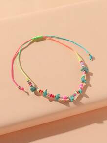 1入組波西米亞綠松石色和珠子裝飾腳錬適合女士適用於海灘 - 彩色 - 查看 2