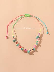 1入組波西米亞綠松石色和珠子裝飾腳錬適合女士適用於海灘 - 彩色 - 查看 3