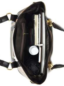 經典時尚6入組手提袋斜跨背包小提包手拿包錢包方格紋PU，最適合女性的工作包，適合商務、戶外、旅行，送給媽媽的最佳禮物