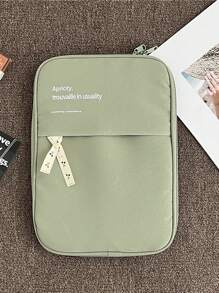 Túi máy tính xách tay đồ họa khẩu hiệu 1pc - màu xanh lá - Xem 1