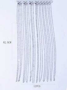 12 cái / bộ Vòng cổ chuỗi tối giản - Bạc - Xem 3