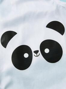 PETSIN 1入組卡通熊貓印花寵物背心適用於狗狗和貓適合夏天