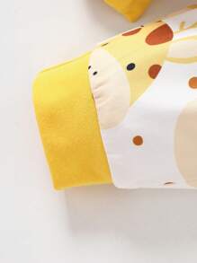 SHEIN Newborn Baby Boy Cartoon Graphic Bodysuit & Sweatpants - Multicolor - View 4