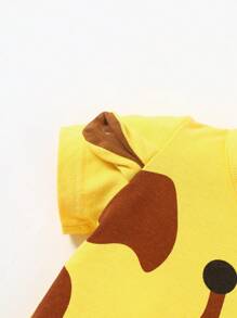 SHEIN Newborn Baby Boy Cartoon Graphic Bodysuit & Sweatpants - Multicolor - View 6