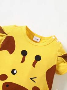SHEIN Newborn Baby Boy Cartoon Graphic Bodysuit & Sweatpants - Multicolor - View 8