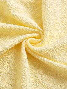 SHEIN MOD Frill Trim Pleated Fungus Edge Bustier Cami Dress - Yellow - View 4