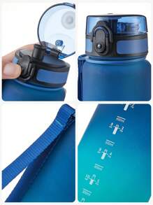 1 bình nước nhựa dung tích lớn 500ml/650ml/1000ml, màu gradient, thích hợp cho thể thao ngoài trời, có thể uống trực tiếp, tiện lợi khi cầm nắm. - Màu xanh lam - Xem 4