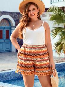 SHEIN LUNE Plus Waffle Knit Cami Top - White - View 5