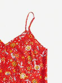 SHEIN VCAY 印花荷葉邊吊帶連衣裙 - 彩色 - 查看 4