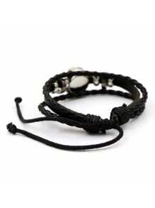 1pc European & American Zodiac Sign Bracelet - Black - View 2