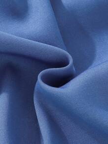 Chicas Camisa súper crop ribete fruncido & Vestido de tirantes con cinturón - Azul y blanco - Ver 5