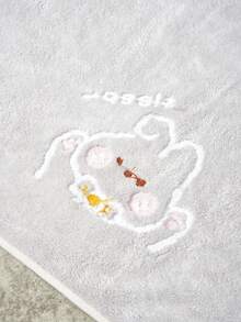 1pc Rabbit Print Pet Bath Towel For Dog And Cat For Shower - Dusty Purple - View 4