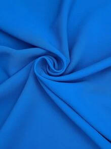 BizChic 素色前收褶泡泡袖洋裝工作服 - 寶藍色 - 查看 4