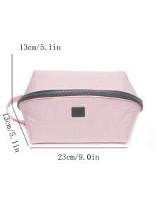 Bolsa de almacenamiento de tela con cremallera alrededor, decorada con parches, portátil para viajes, regalo del Día de la Madre para mamá. Bolsa organizadora multifuncional portátil para ropa interior y sujetadores, bolsa de almacenamiento para viajes - Rosa - Ver 3