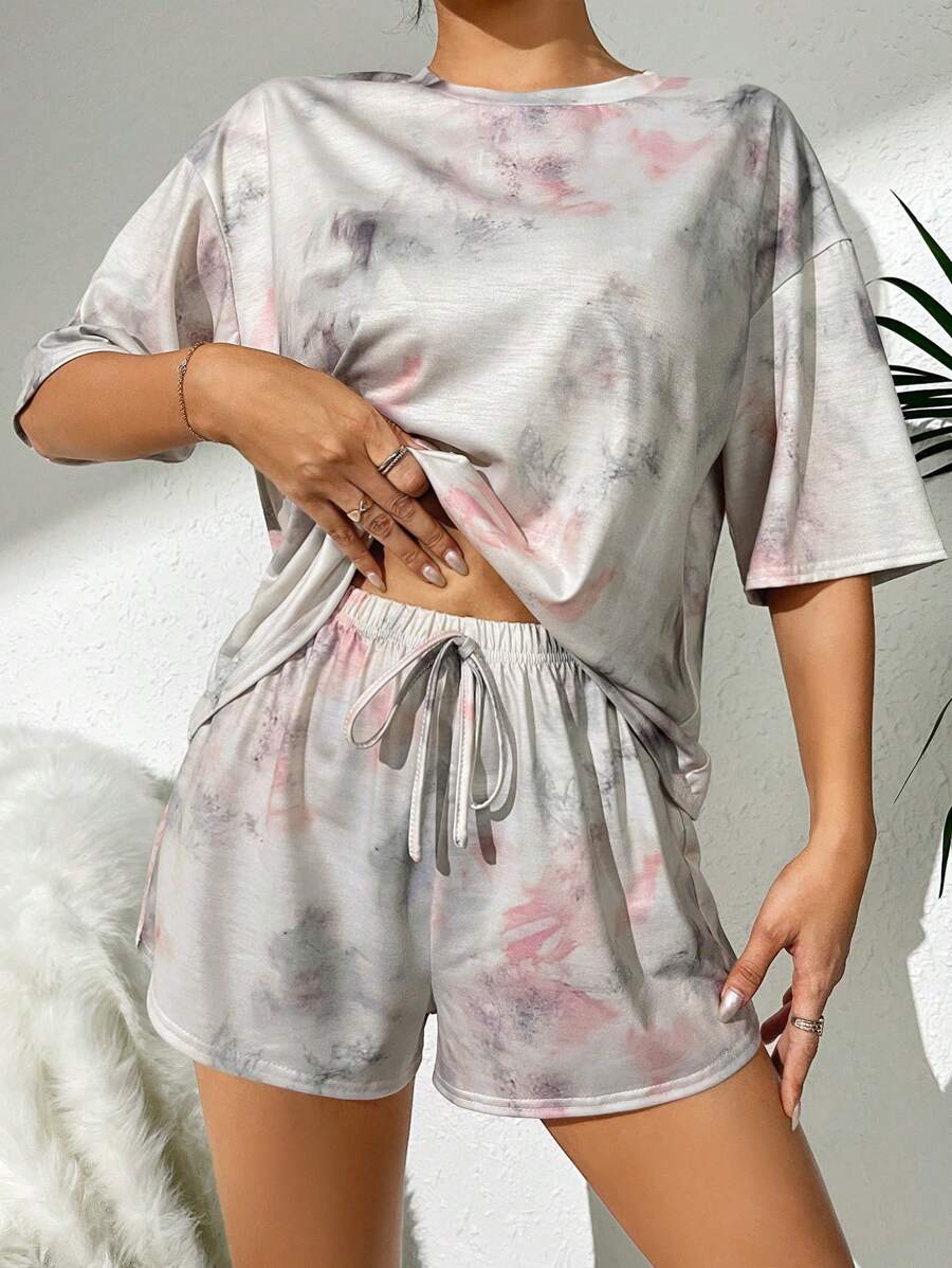 Bộ đồ PJ phía trước / Bộ Pajama có nút thắt dây buộc - Nhiều màu - Xem 1