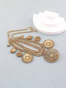 1 Hợp Kim Kẽm Thời Trang Đính Hạt Đôi & Vòng Trang Trí Vòng Cổ Cho Nữ Trang Trí Hàng Ngày - Đồng - Xem 4