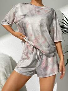 Bộ đồ PJ phía trước / Bộ Pajama có nút thắt dây buộc - Nhiều màu - Xem 3