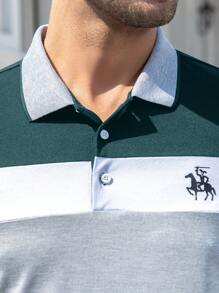 Manfinity Bizformal 男士撞色POLO衫 - 彩色 - 查看 3