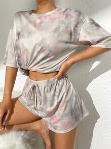 Bộ đồ PJ phía trước / Bộ Pajama có nút thắt dây buộc - Nhiều màu - Xem 6