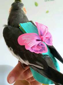 1pc Butterfly Decor Parrot Sanitary Pants For Bird For Cleaning - Pink - View 4