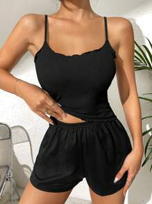 Lettuce Trim Lounge Top - Black - View 3