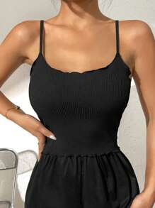 Lettuce Trim Lounge Top - Black - View 6