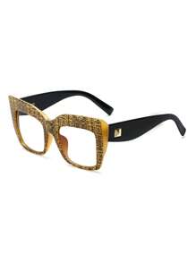 Gafas de marco de ojo de gato - Amarillo - Ver 1