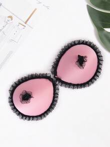 Cubierta de pezón ribete con encaje con lazo delantero - Rosa Pálido - Ver 4