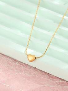 1入組兒童愛心掛飾不銹鋼時尚項鍊日常裝飾