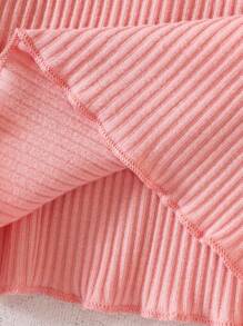 嬰兒2入組木耳邊條紋針織褶邊背心上衣 - 彩色 - 查看 5