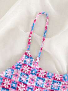 Swim Mod Summer Beach Floral Print Bikini Top - Multicolor - View 5