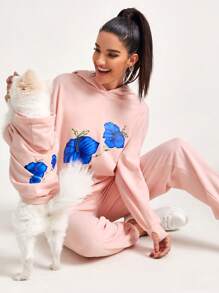 Juan Carlos Angleró 1 chiếc áo khoác thú cưng in hoa cho chó và mèo cho mùa xuân - Hồng - Xem 3