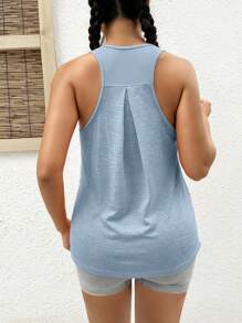 Easithlete Racer Back Sports Tank Top - Blue - View 3