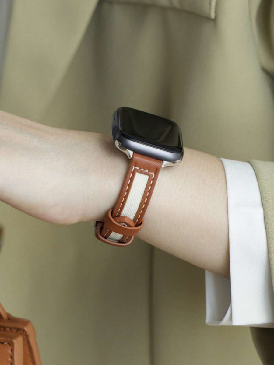 PU皮革錶帶適用於Apple Watch - 棕色 - 查看 1