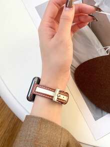 PU皮革錶帶適用於Apple Watch - 棕色 - 查看 3