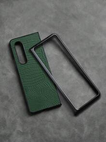 Ốp lưng điện thoại PU có thể gập lại họa tiết cá sấu - màu xanh lá - Xem 3