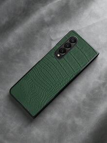 Ốp lưng điện thoại PU có thể gập lại họa tiết cá sấu - màu xanh lá - Xem 5