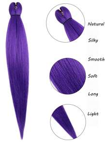 Pre Stretched Braiding Hair 26 Inch  Professional Soft Yaki Braiding Hair For Twist Braids Hot Water Setting Synthetic Crochet Hair Extensions - Purple - View 4