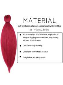 Pre Stretched Braiding Hair 26 Inch  Professional Soft Yaki Braiding Hair For Twist Braids Hot Water Setting Synthetic Crochet Hair Extensions - Hot Pink - View 3