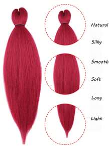 Pre Stretched Braiding Hair 26 Inch  Professional Soft Yaki Braiding Hair For Twist Braids Hot Water Setting Synthetic Crochet Hair Extensions - Hot Pink - View 4