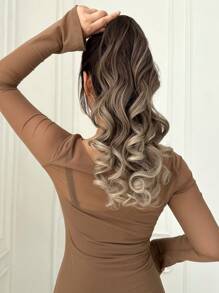 Claw Ponytail Extension Hair Long Wavy Bouncy Curly Blonde Brown Color 22 Inch Heat Resistant - Brown - View 1