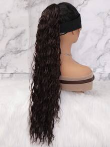 Long Curly Ponytail Synthetic Hair Extension - Dark Brown - View 5