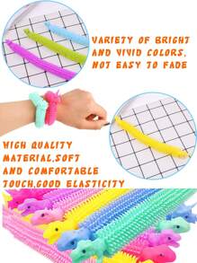 2/4/8pcs Random Color Rabbit Shaped Stretchy Fidget Toys For Teens, Stress Relief