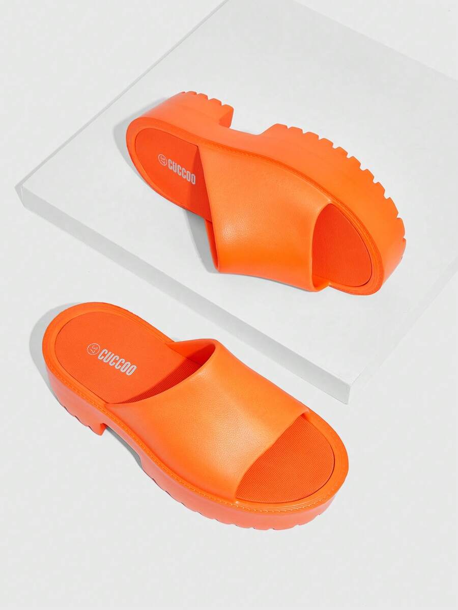 Cuccoo Trang trình bày Nữ màu trơn Mốt - trái cam - Xem 1