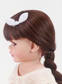 30入組女孩彩色花卉圖案和兔耳朵髮夾套裝,特色棕色豹紋蝴蝶結髮夾,隨機色 - 彩色 - 查看 2