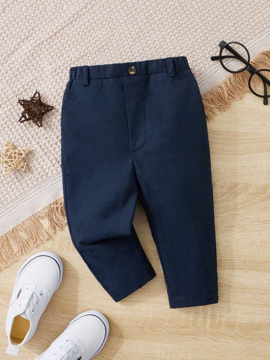 Baby Boy Solid Button Front Pants